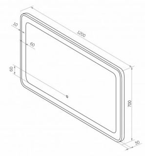 Зеркало с подсветкой Continent Velvette ЗЛП467 с сенсорным выключателем 120см